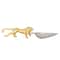 Hello Honey Stainless Steel and Cast Aluminum Scoop with Lion Shaped Handle, Gold Finish
